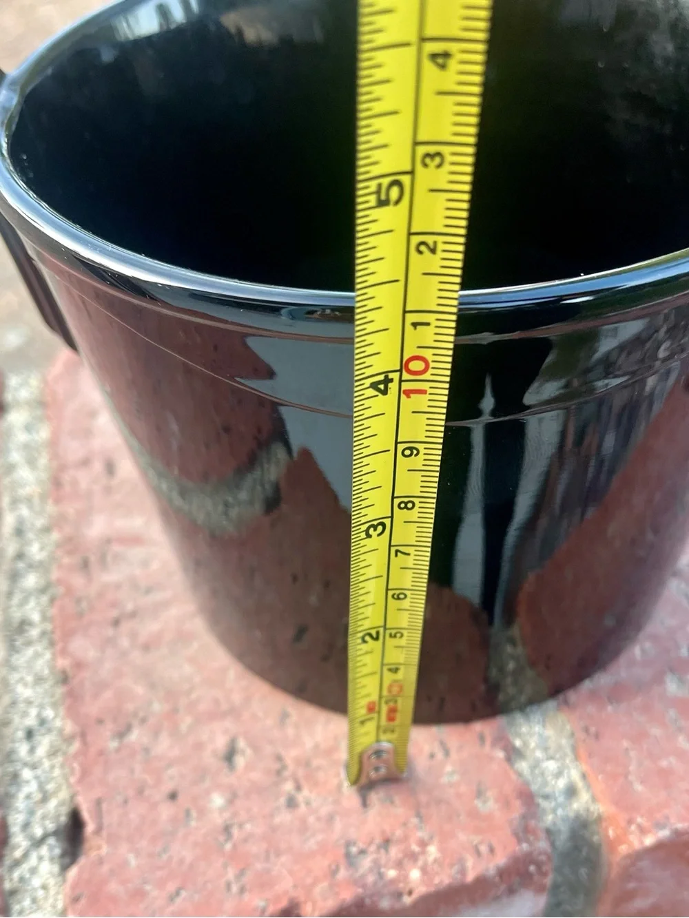 Vintage Black Glass Ice Bucket with Scroll Handles